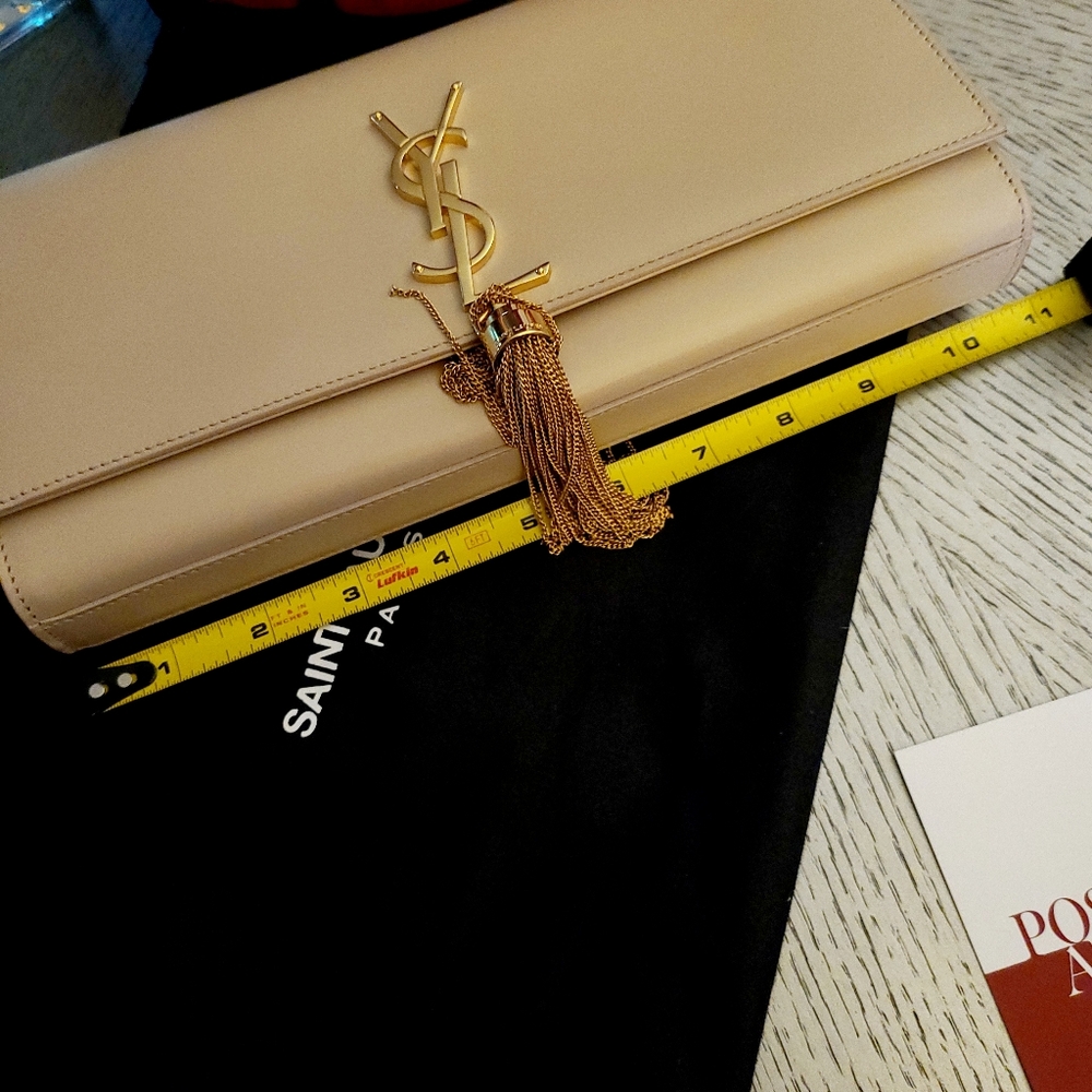 🎉💥🔥HOT!🔥Authentic YSL Nude Kate Tassel Clutch💋 - Picture 7 of 16